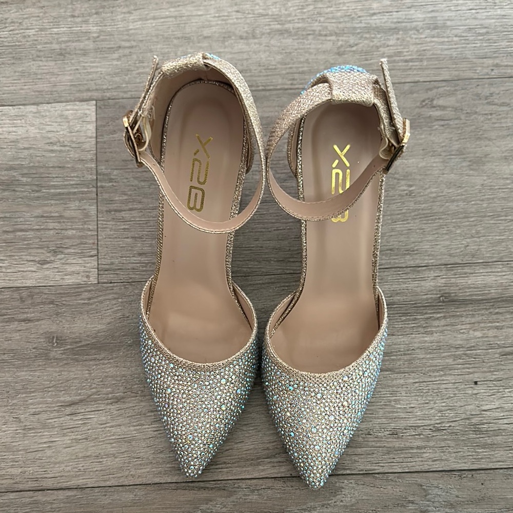 X2 Women's Glittering Heels - Gold and Blue